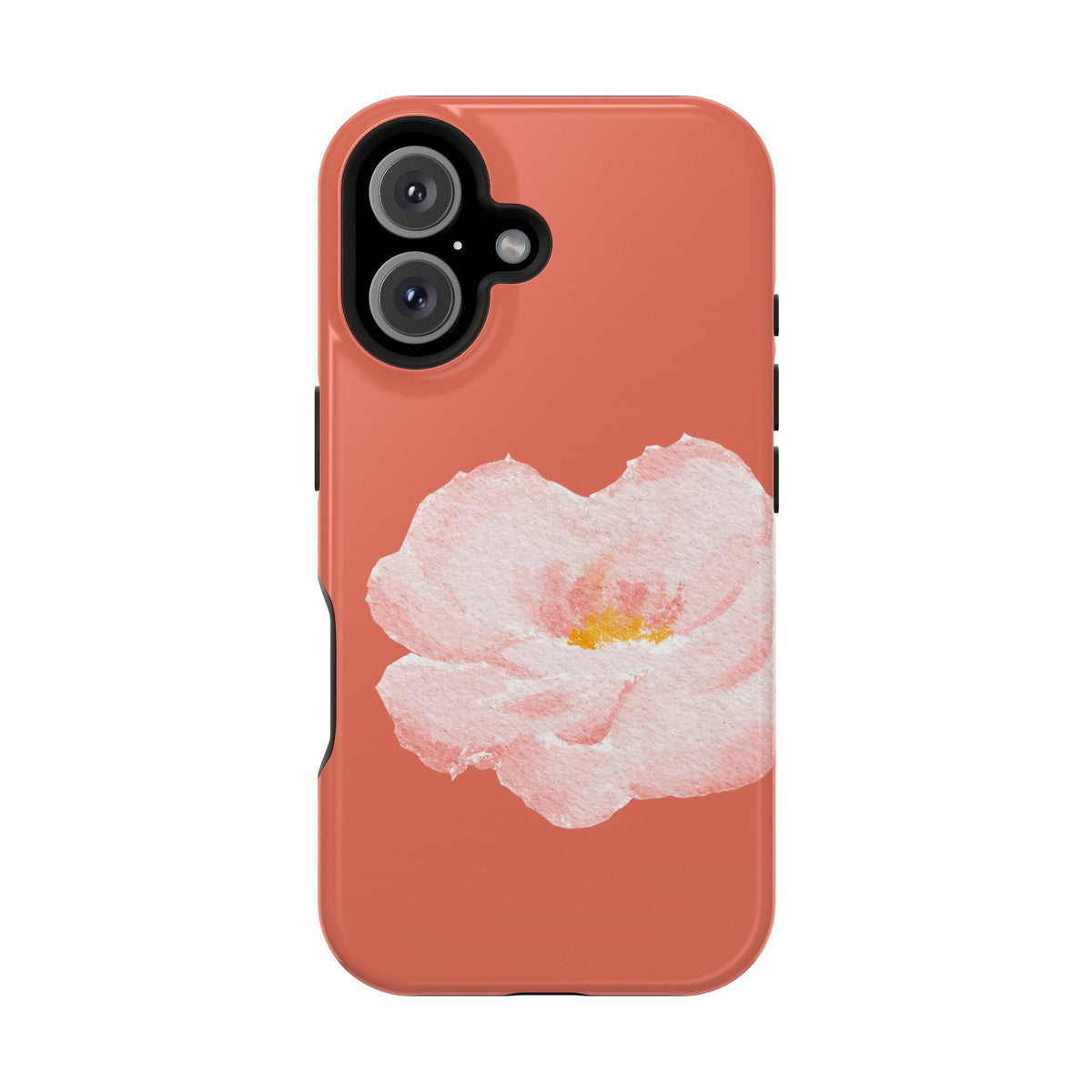 Coral Peony MagSafe case for iPhone 16, glossy finish