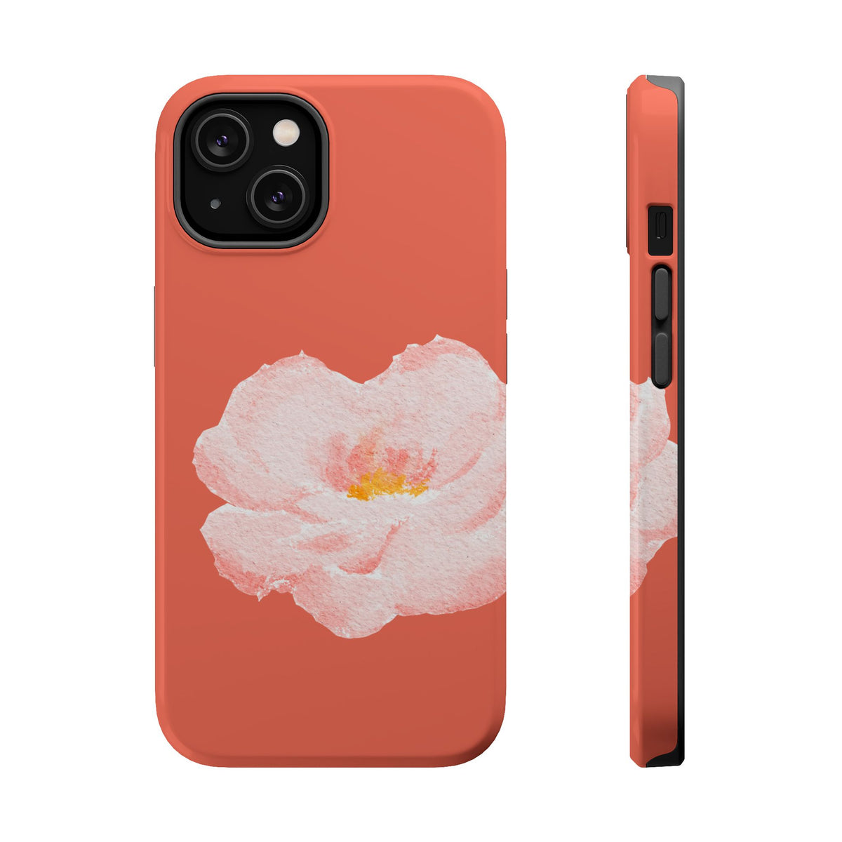 Coral Peony MagSafe case for iPhone 14, glossy finish