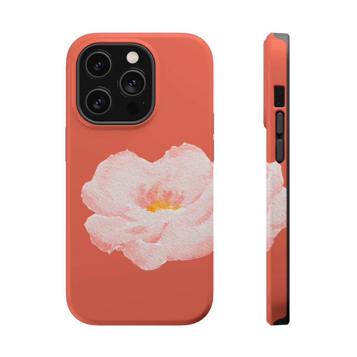 Coral Peony MagSafe case for iPhone 14 Pro, glossy finish