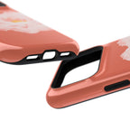 Coral Peony MagSafe case, close-up at an angle