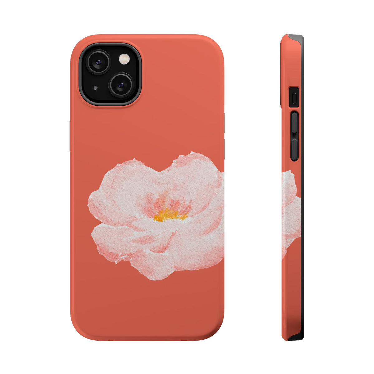 Coral Peony MagSafe case for iPhone 14 Plus, glossy finish