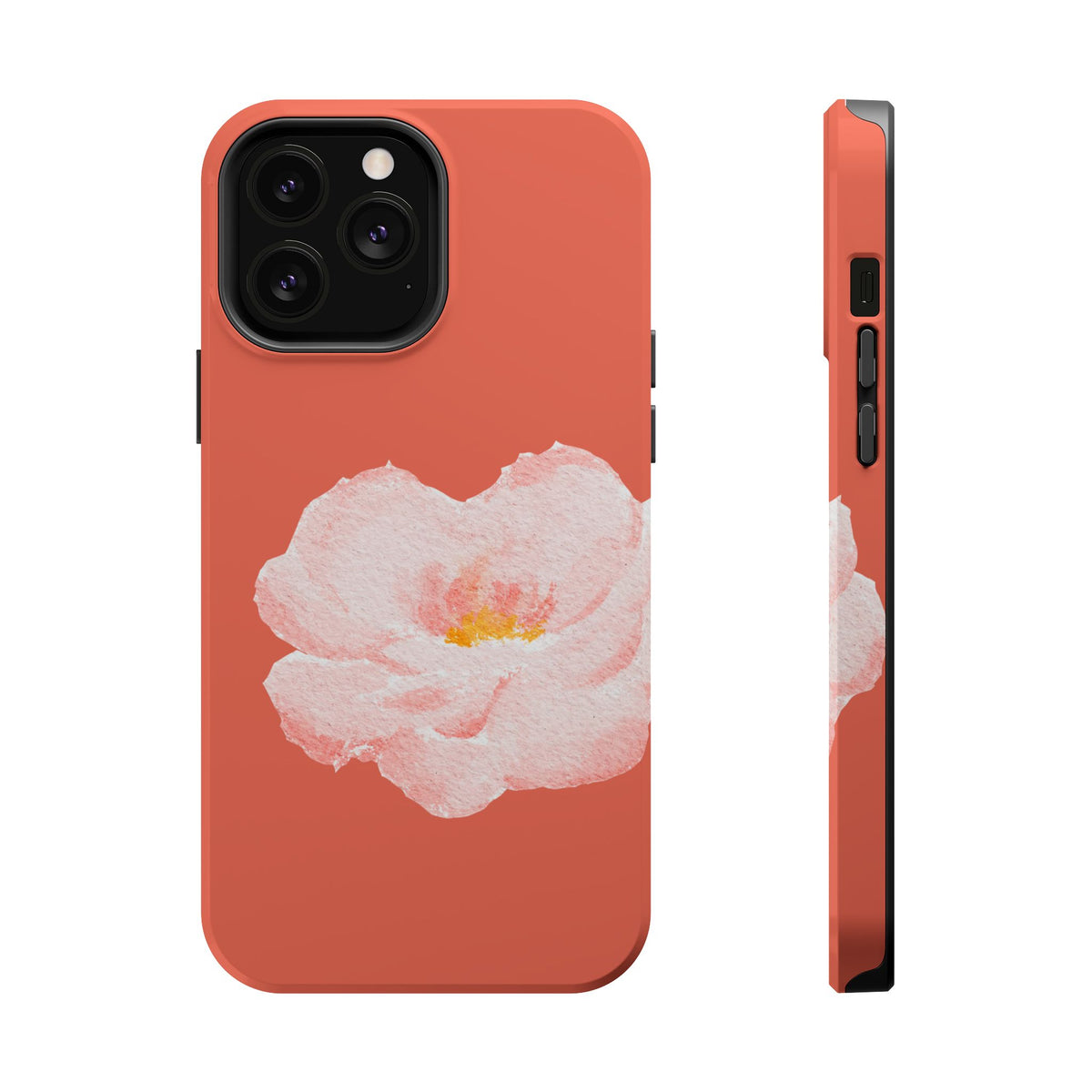 Coral Peony MagSafe case for iPhone 13 Pro Max, glossy finish