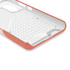 Coral Peony phone case with card holder, close-up of the inside