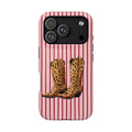 Cowgirl Boots protective phone case for iPhone 18 Pro, glossy finish