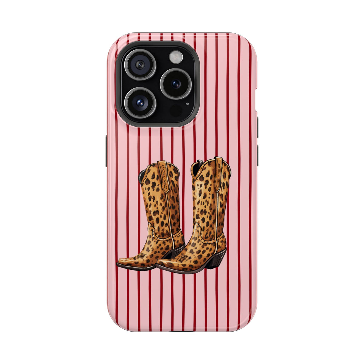 Cowgirl Boots protective phone case for iPhone 15 Pro, glossy finish