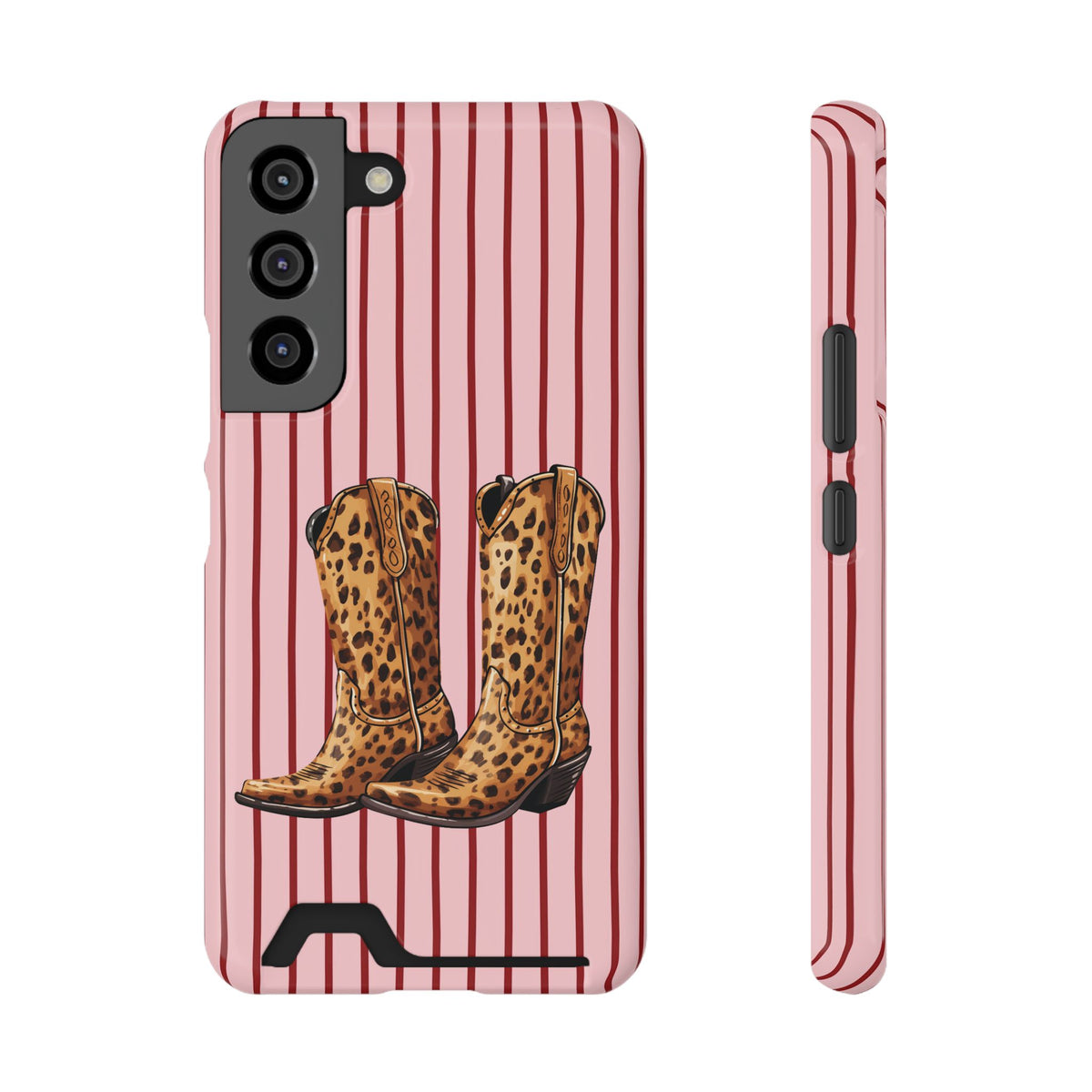 Cowgirl Boots phone case with card holder for Samsung Galaxy S22, glossy finish