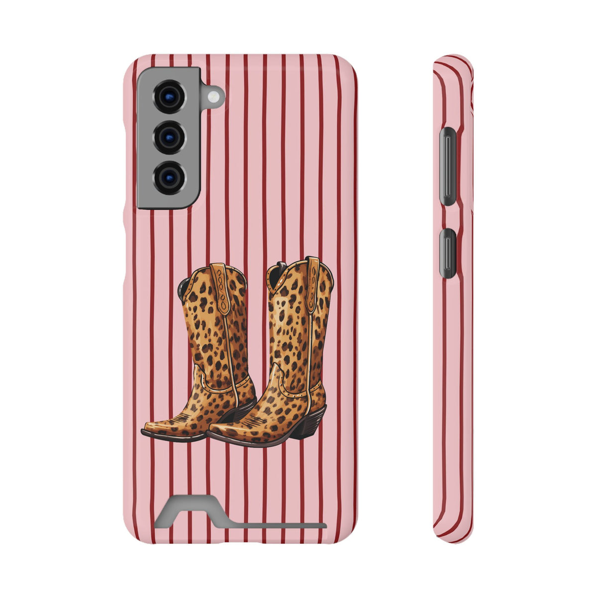 Cowgirl Boots phone case with card holder for Samsung Galaxy S21, glossy finish