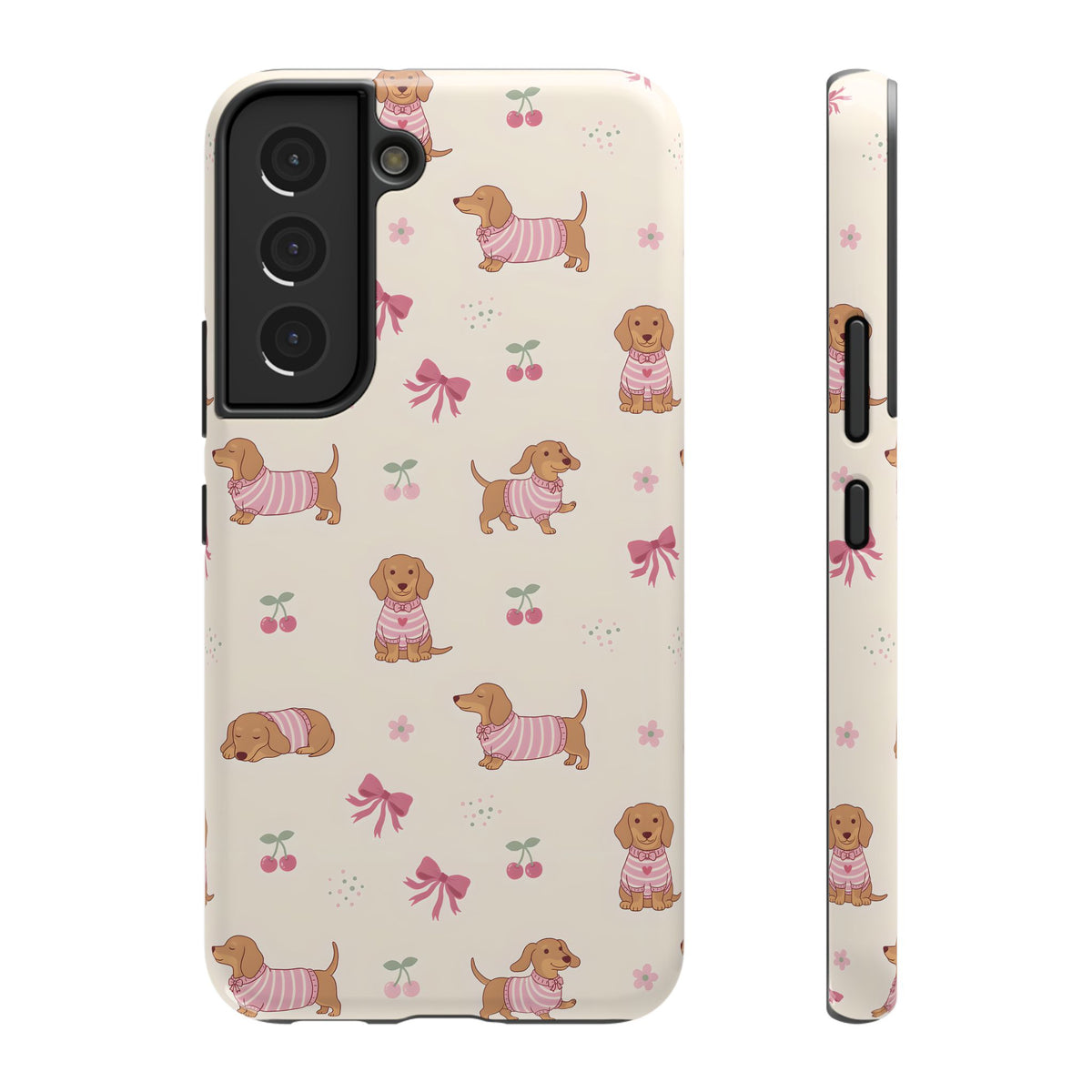 Dachshund Cherry protective phone case for Samsung Galaxy S22, glossy finish