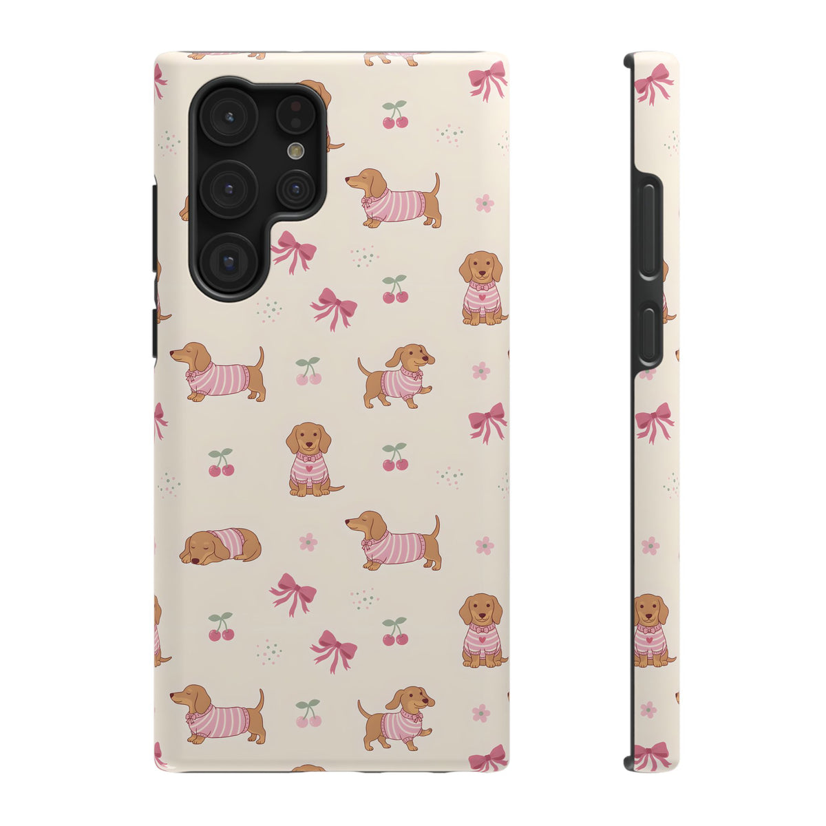Dachshund Cherry protective phone case for Samsung Galaxy S22 Ultra, glossy finish