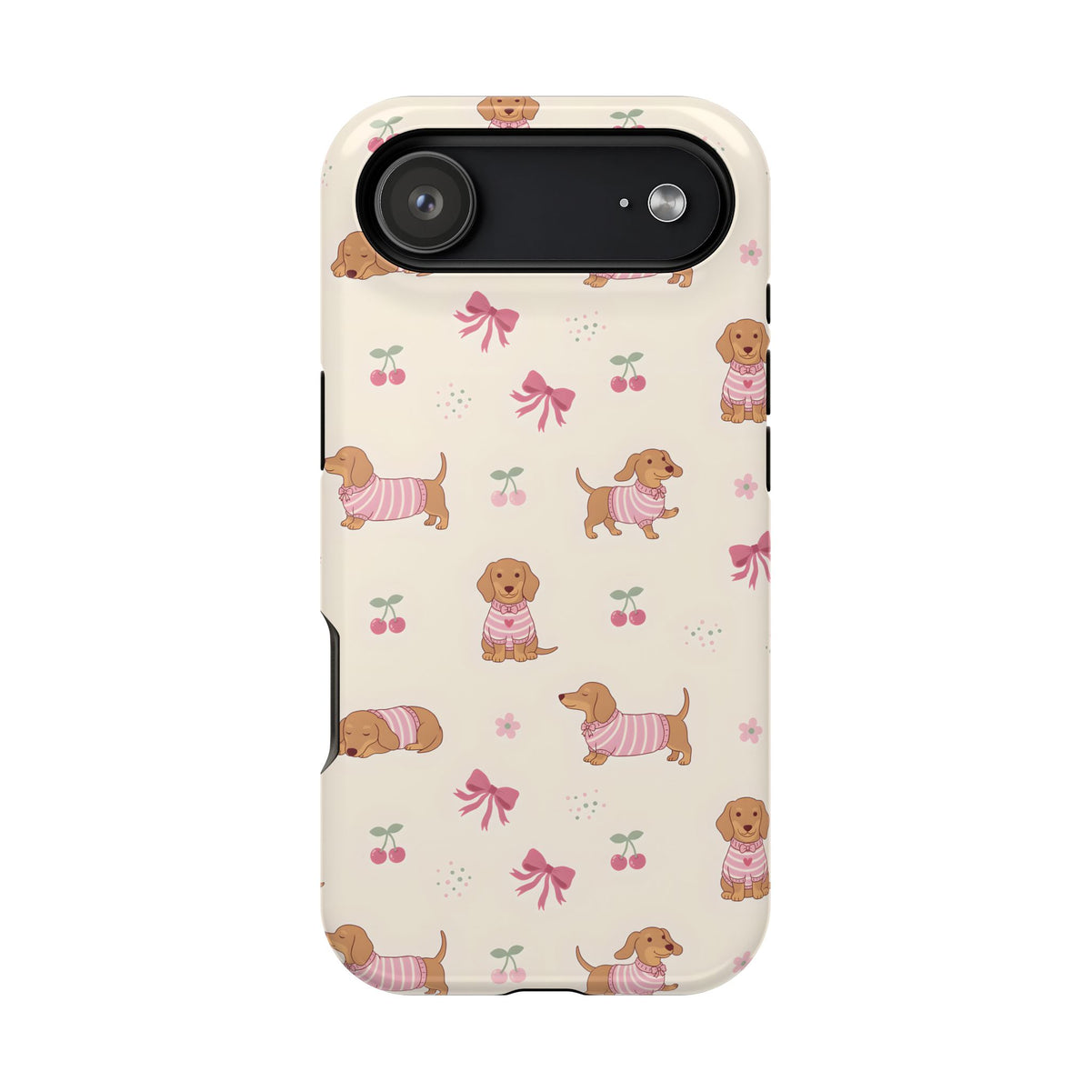 Dachshund Cherry protective phone case for iPhone 17 Air, glossy finish