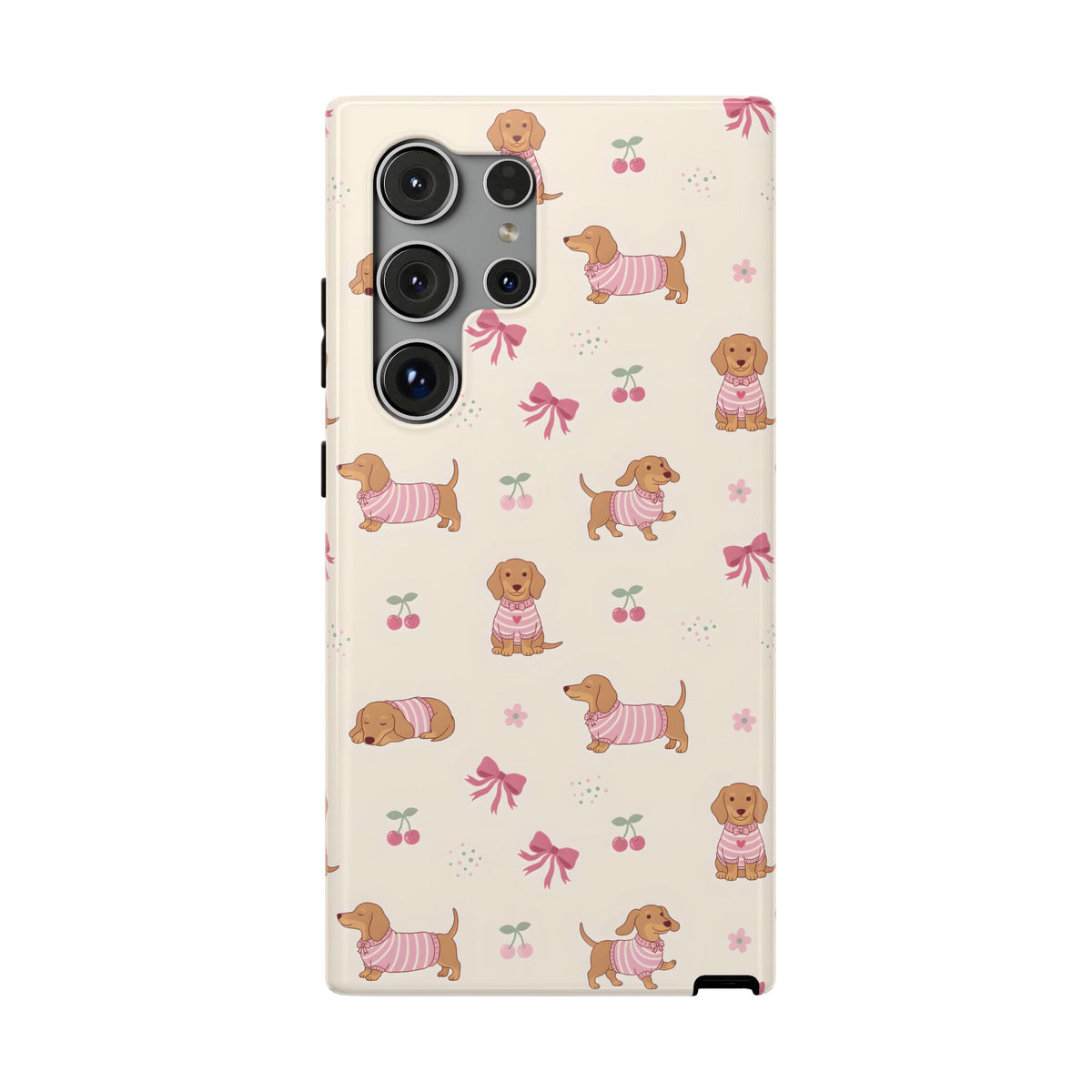 Dachshund Cherry protective phone case for Samsung Galaxy S24 Ultra, glossy finish