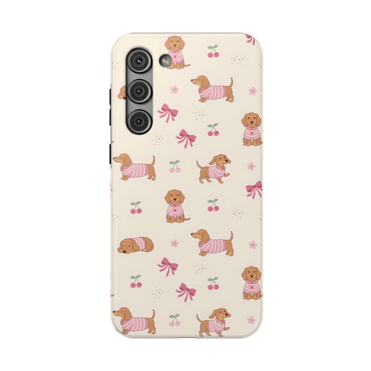 Dachshund Cherry protective phone case for Samsung Galaxy S23 Plus, glossy finish