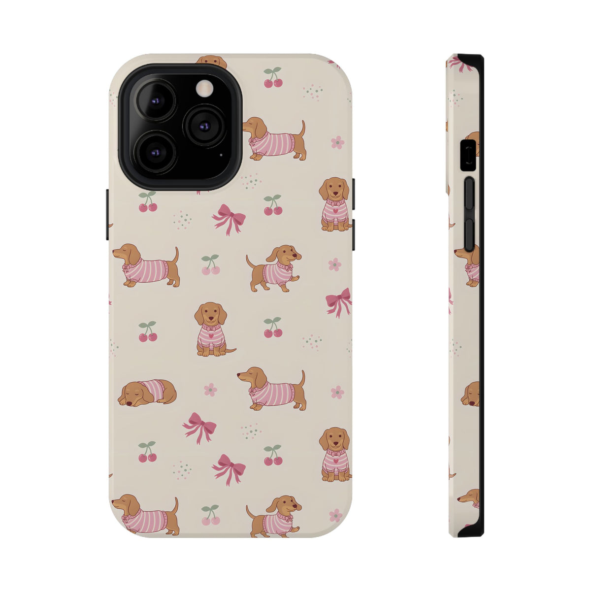 Dachshund Cherry protective phone case for iPhone 13 Pro Max, glossy finish