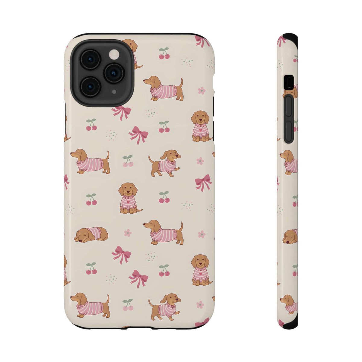 Dachshund Cherry protective phone case for iPhone 11 Pro Max, glossy finish