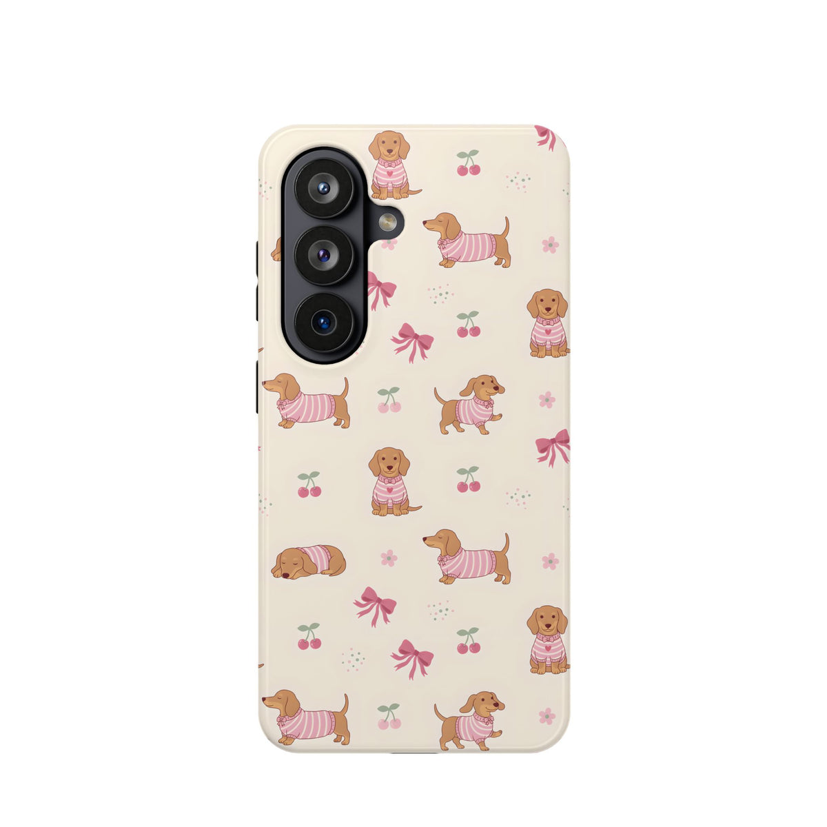 Dachshund Cherry MagSafe case for Samsung Galaxy S26, glossy finish