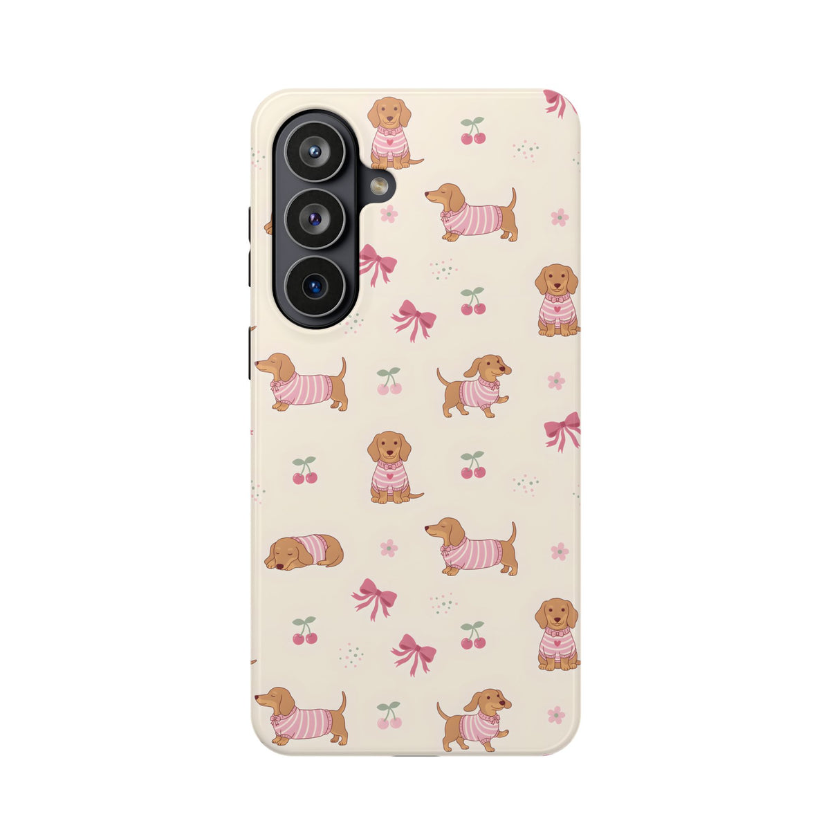Dachshund Cherry MagSafe case for Samsung Galaxy S26 Plus, glossy finish