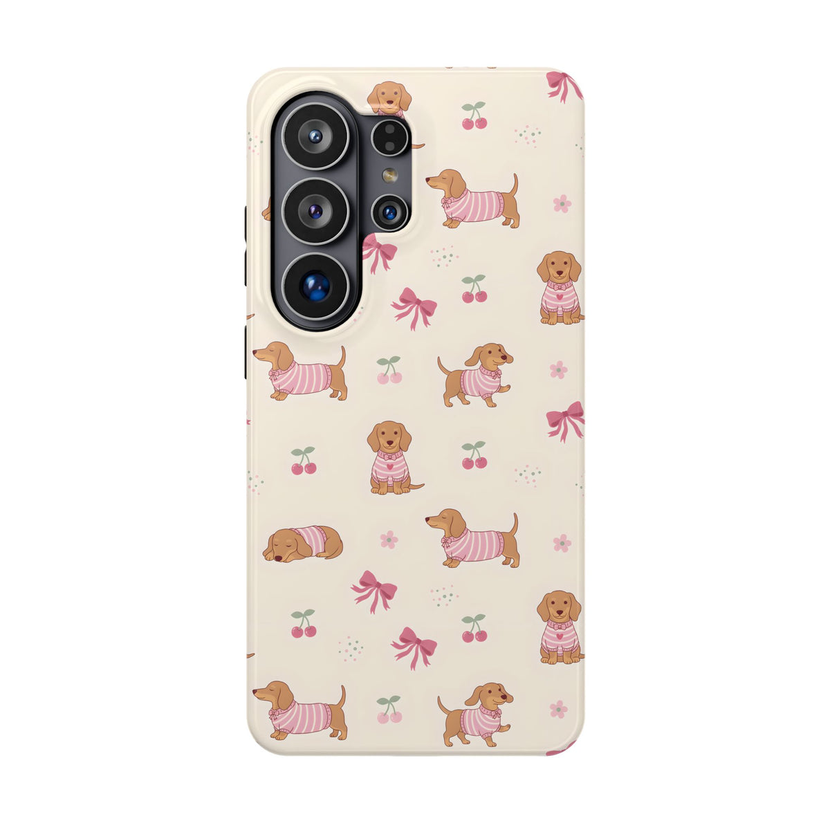 Dachshund Cherry MagSafe case for Samsung Galaxy S26 Ultra, glossy finish
