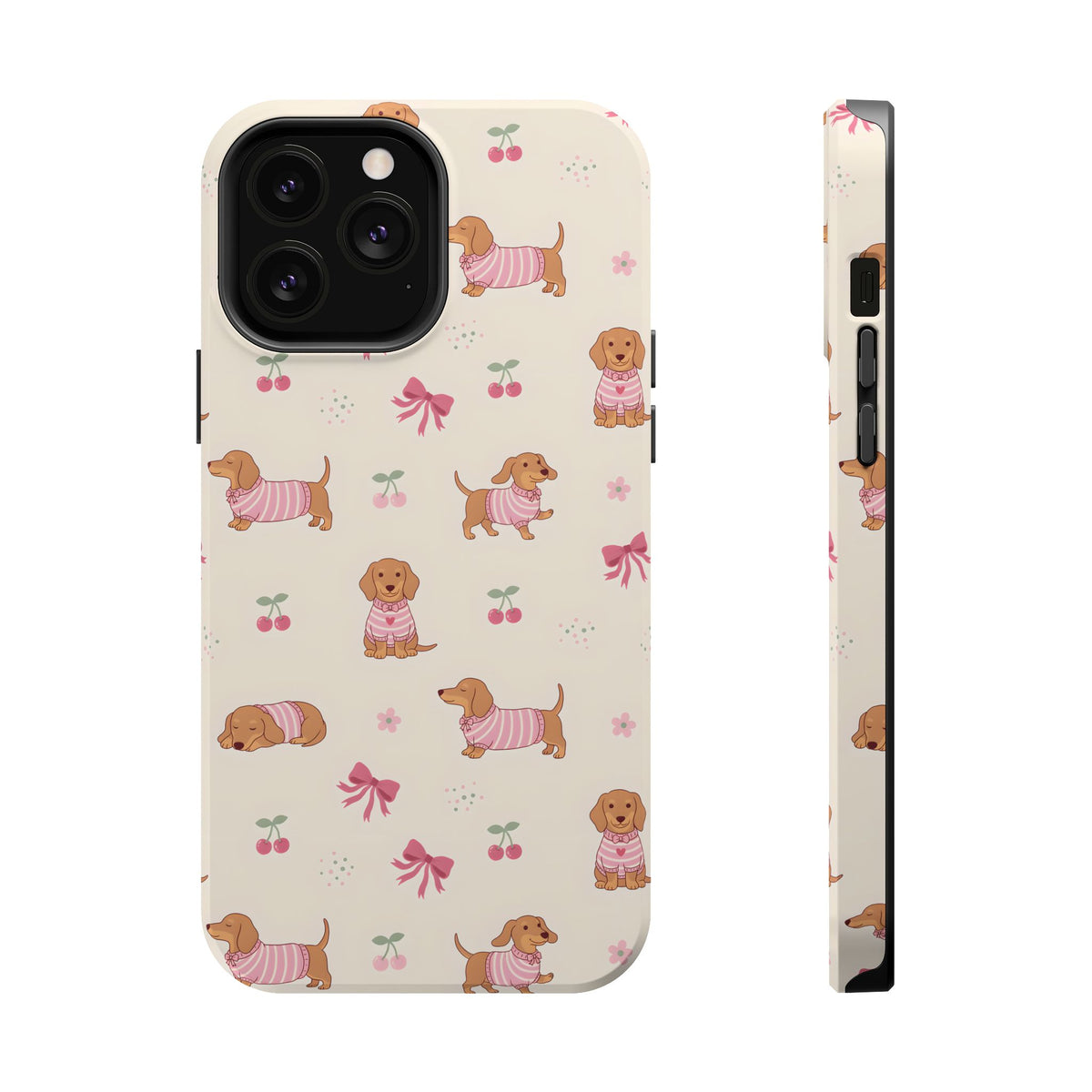 Dachshund Cherry MagSafe case for iPhone 13 Pro Max, glossy finish