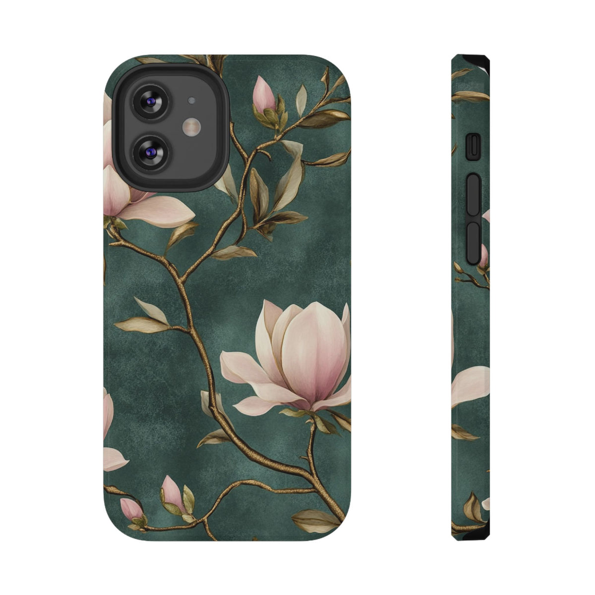 Emerald Magnolia protective phone case for iPhone 12 Mini, glossy finish