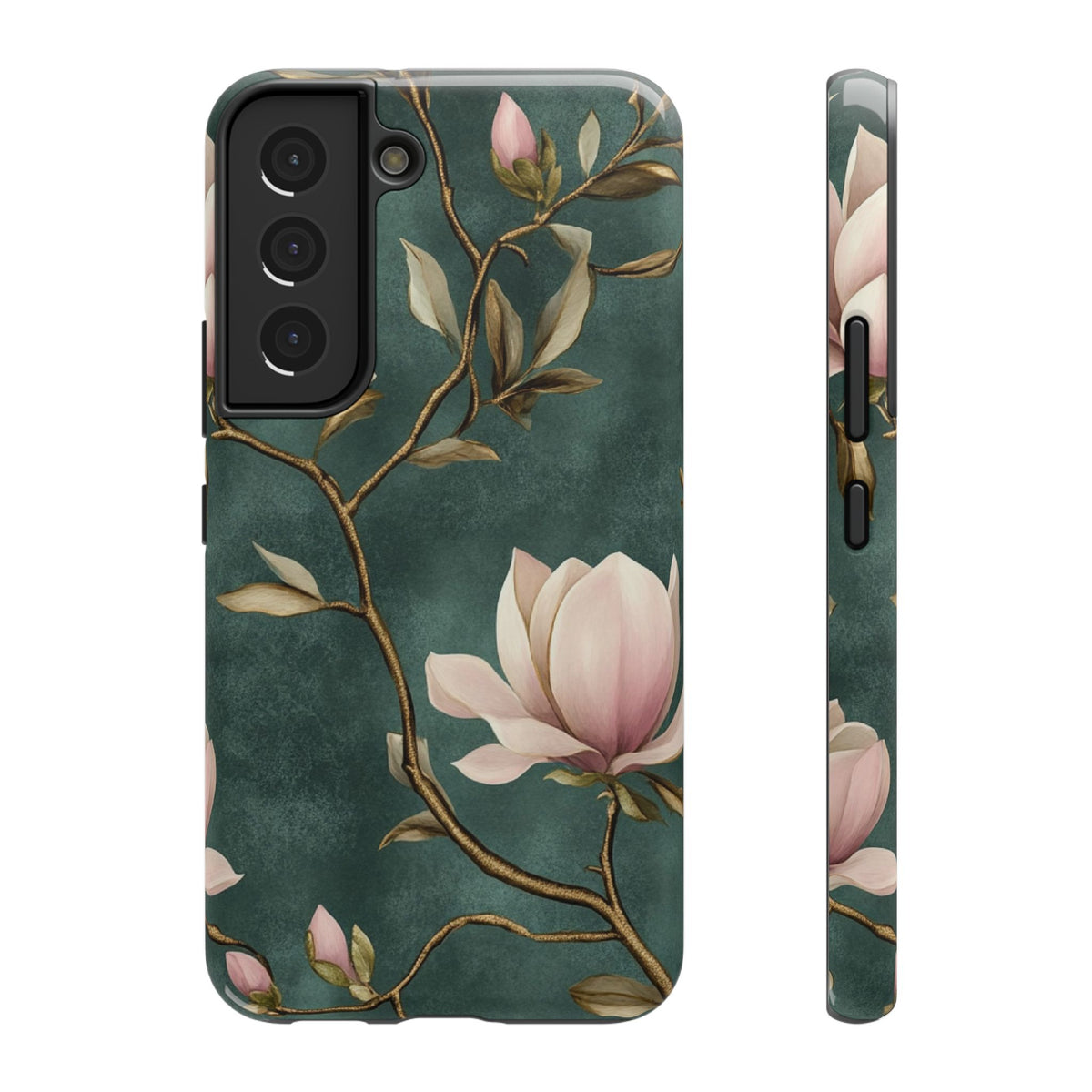 Emerald Magnolia protective phone case for Samsung Galaxy S22, glossy finish