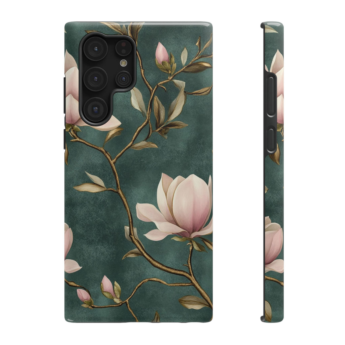 Emerald Magnolia protective phone case for Samsung Galaxy S22 Ultra, glossy finish