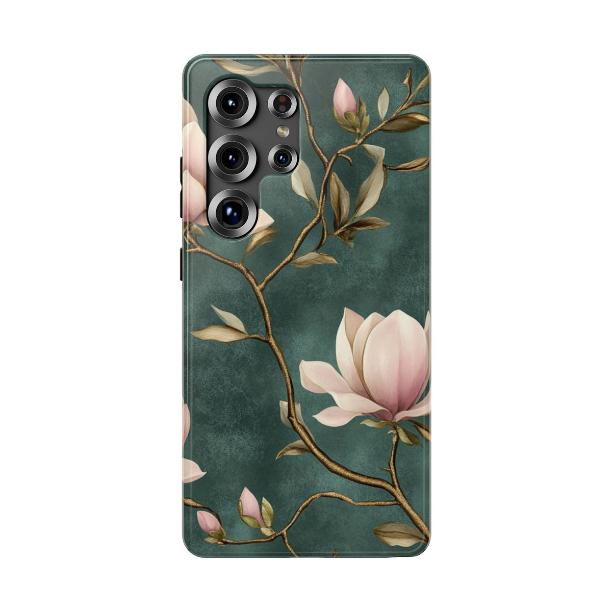 Emerald Magnolia protective phone case for Samsung Galaxy S25 Ultra, glossy finish