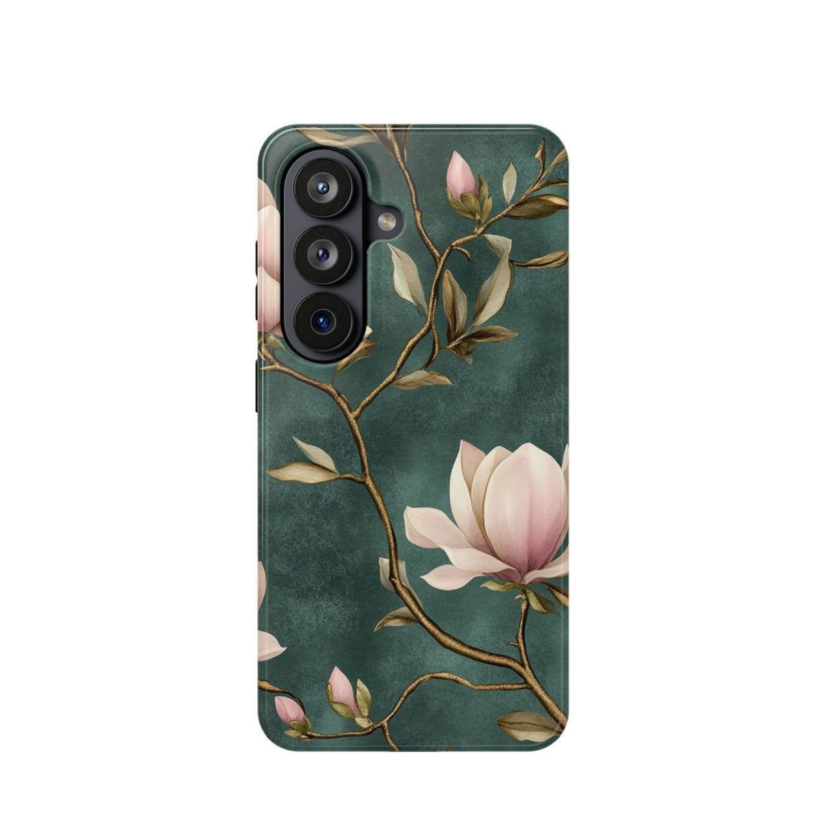 Emerald Magnolia protective phone case for Samsung Galaxy S26, glossy finish
