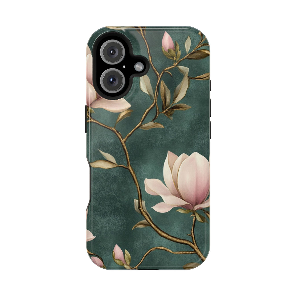 Emerald Magnolia MagSafe case for iPhone 16, glossy finish