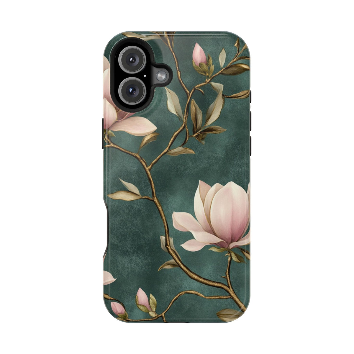 Emerald Magnolia MagSafe case for iPhone 16 Plus, glossy finish