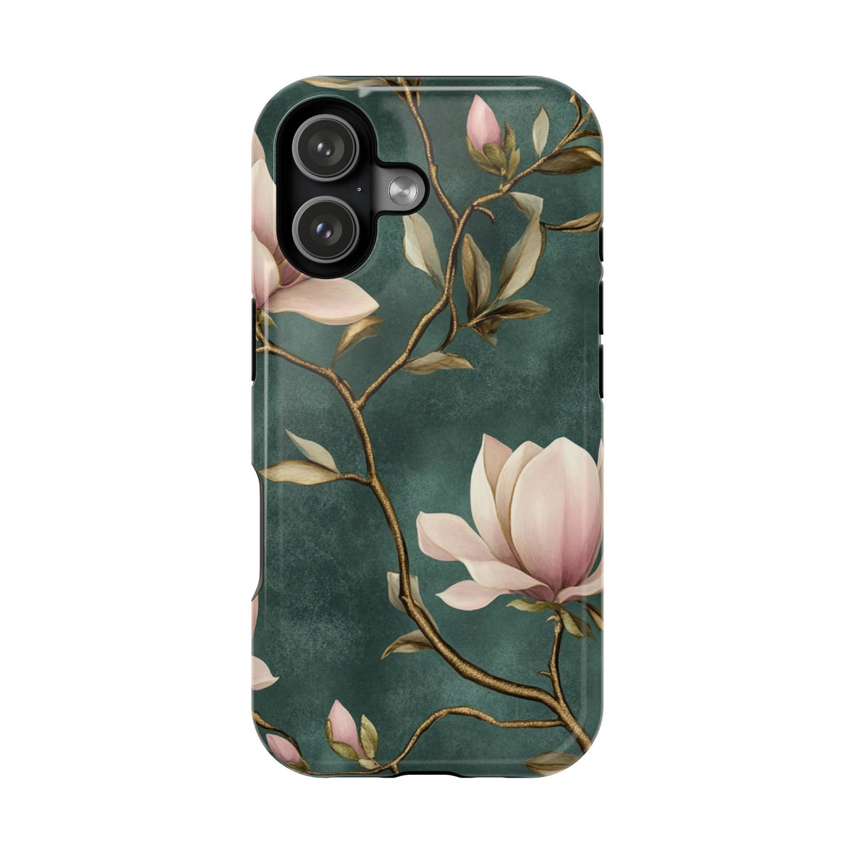 Emerald Magnolia MagSafe case for iPhone 17, glossy finish
