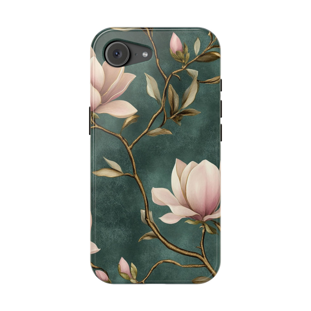 Emerald Magnolia MagSafe case for iPhone 16e, glossy finish