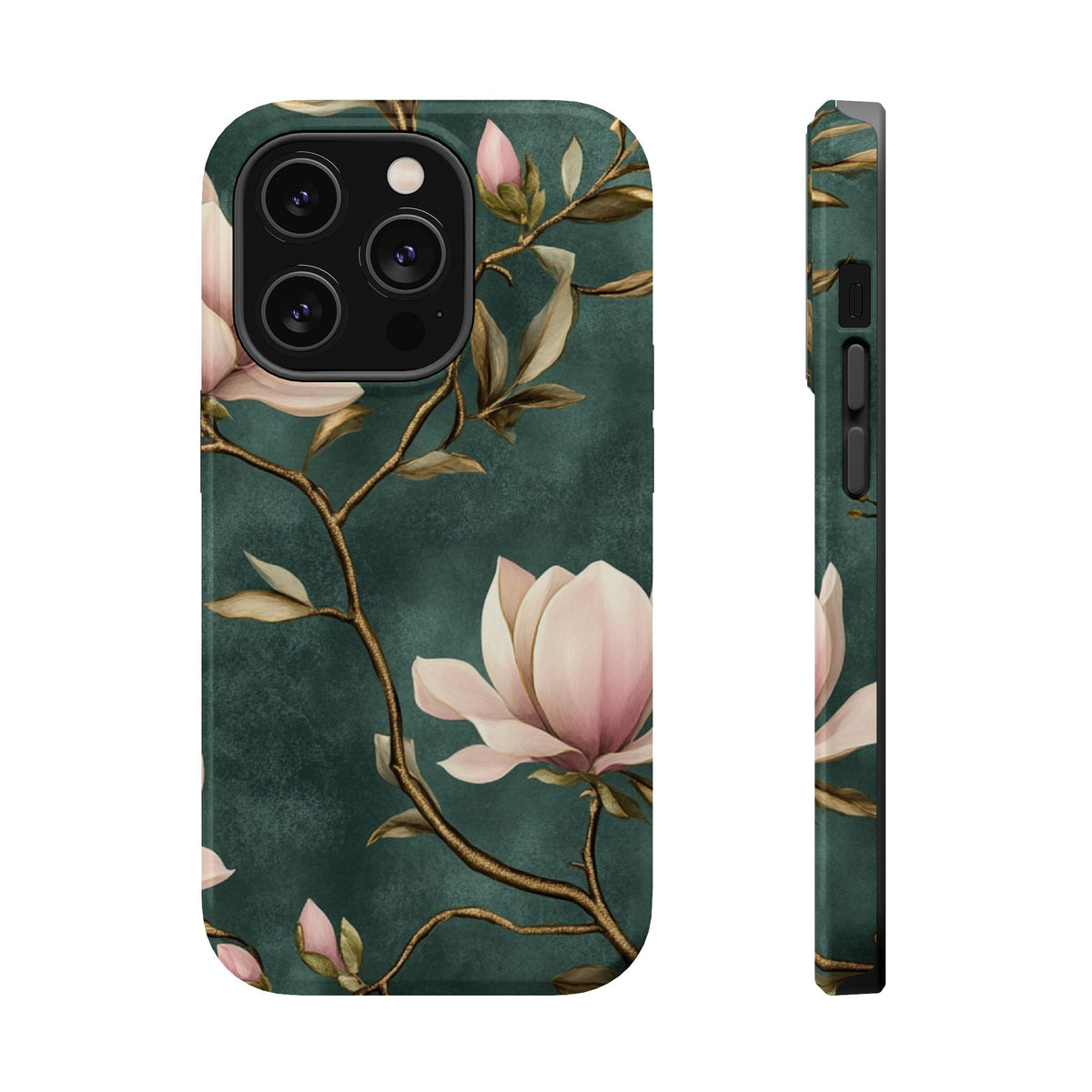 Emerald Magnolia MagSafe case for iPhone 14 Pro, glossy finish