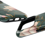 Emerald Magnolia MagSafe case, close-up at an angle