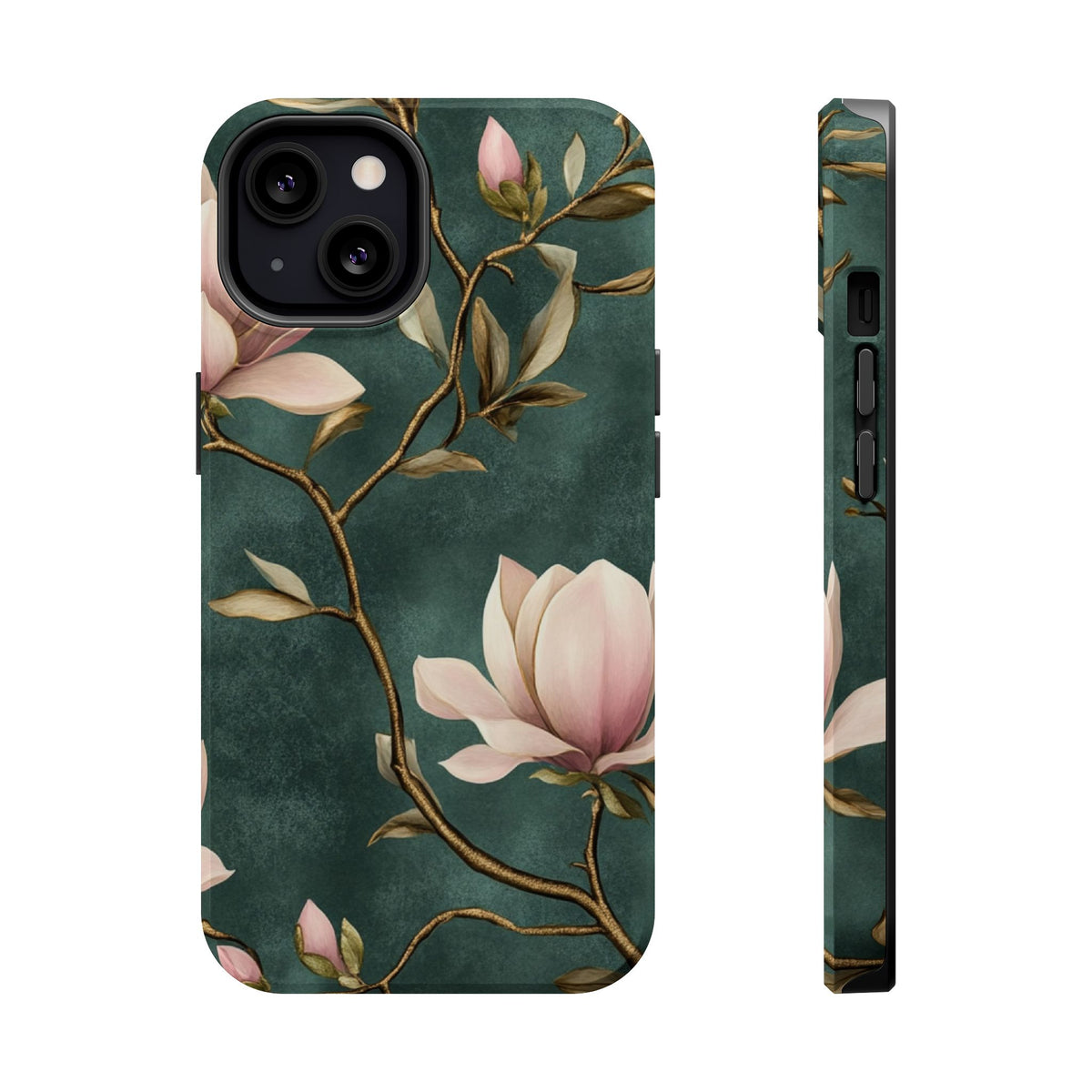 Emerald Magnolia MagSafe case for iPhone 13, glossy finish