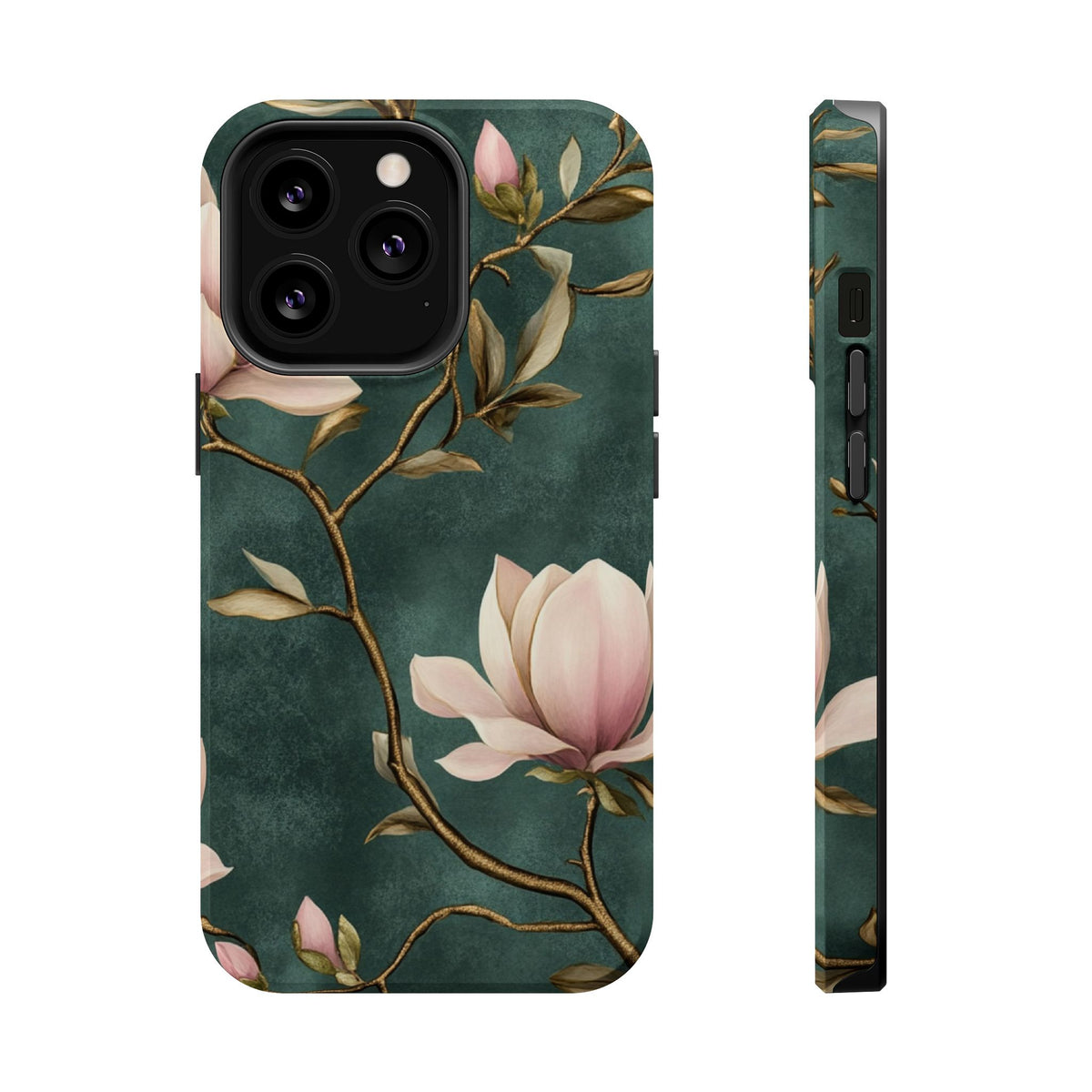 Emerald Magnolia MagSafe case for iPhone 13 Pro, glossy finish
