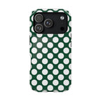 Emerald Polka Dot protective phone case for iPhone 18 Pro, glossy finish