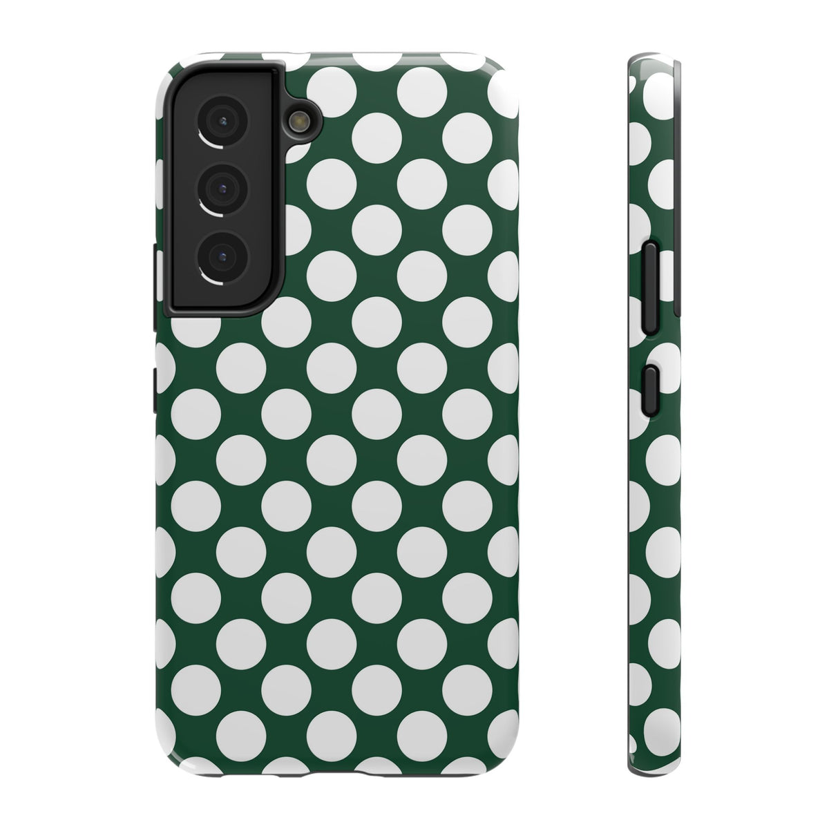 Emerald Polka Dot protective phone case for Samsung Galaxy S22, glossy finish