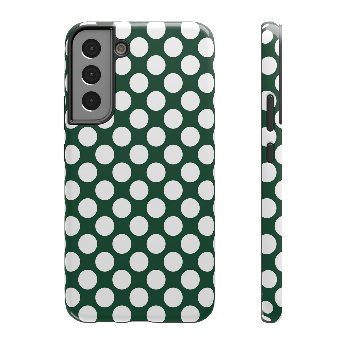 Emerald Polka Dot protective phone case for Samsung Galaxy S22 Plus, glossy finish