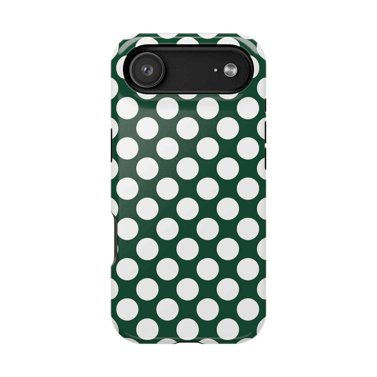 Emerald Polka Dot protective phone case for iPhone 17 Air, glossy finish