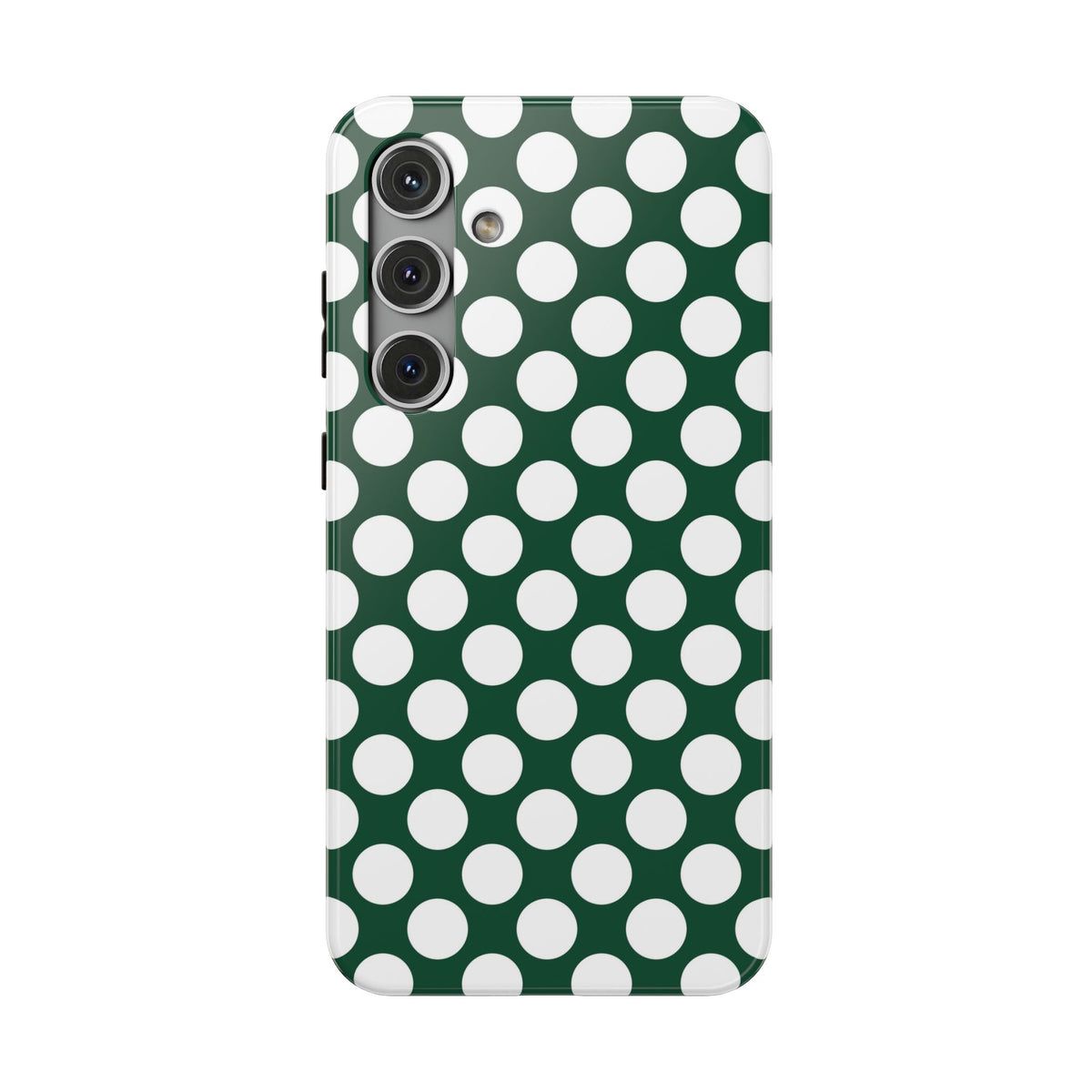 Emerald Polka Dot protective phone case for Samsung Galaxy S24 Plus, glossy finish