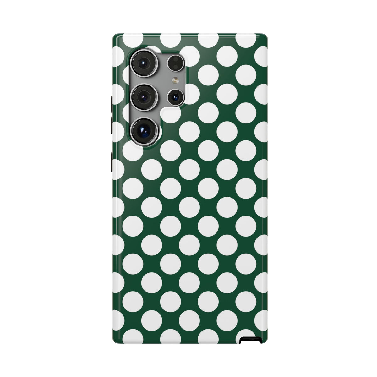 Emerald Polka Dot protective phone case for Samsung Galaxy S24 Ultra, glossy finish