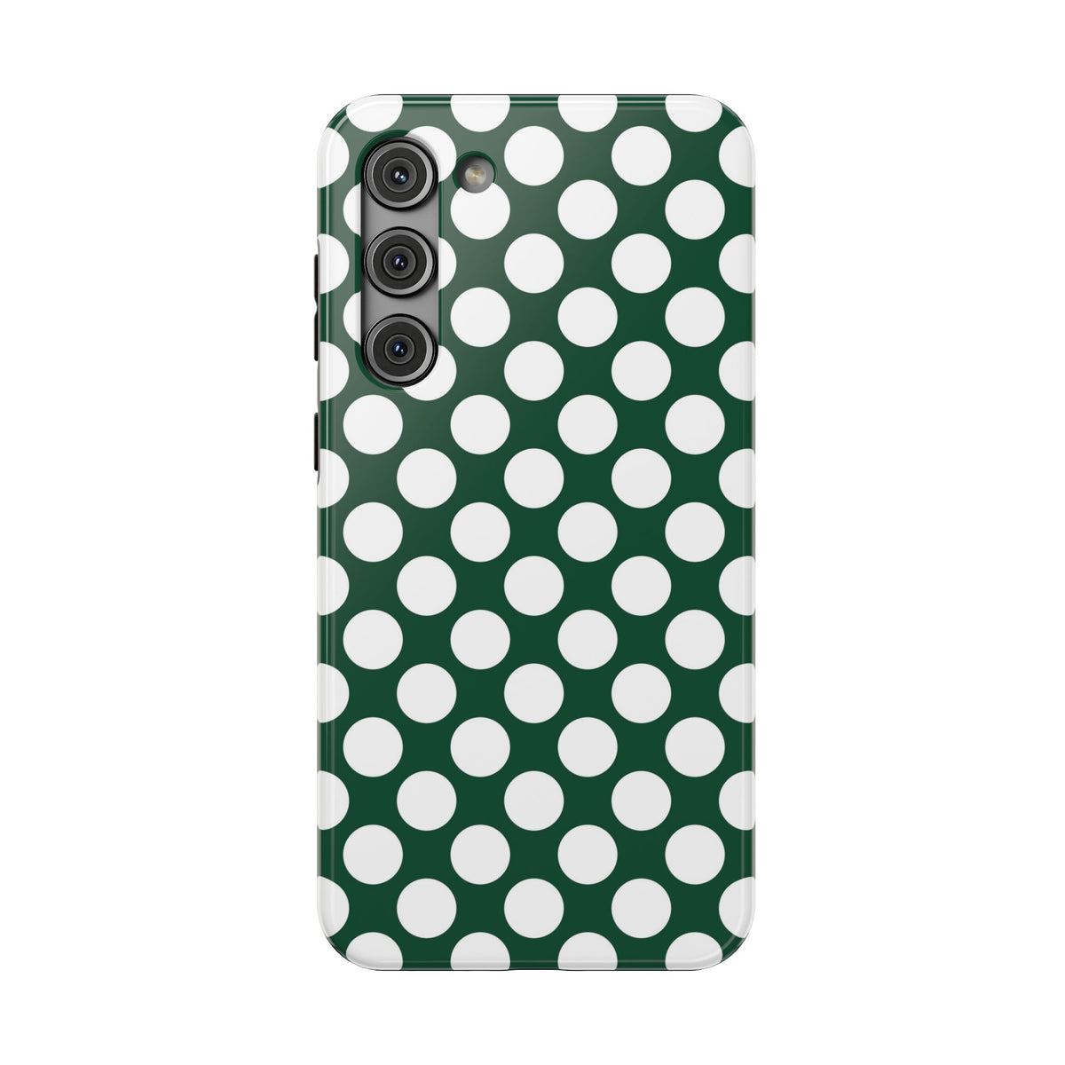 Emerald Polka Dot protective phone case for Samsung Galaxy S23 Plus, glossy finish