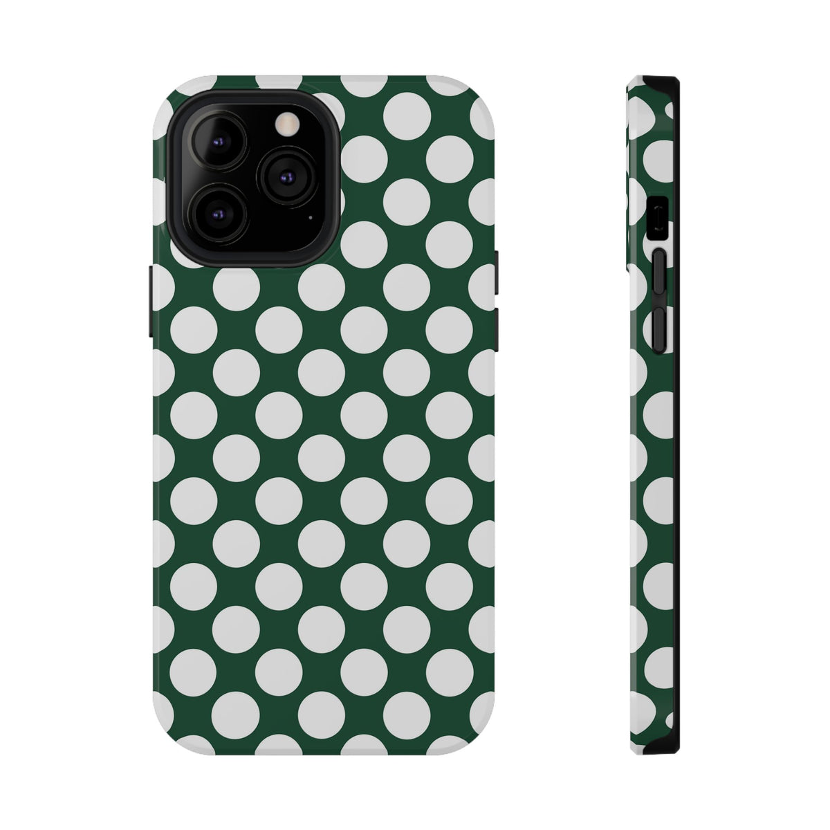 Emerald Polka Dot protective phone case for iPhone 13 Pro Max, glossy finish
