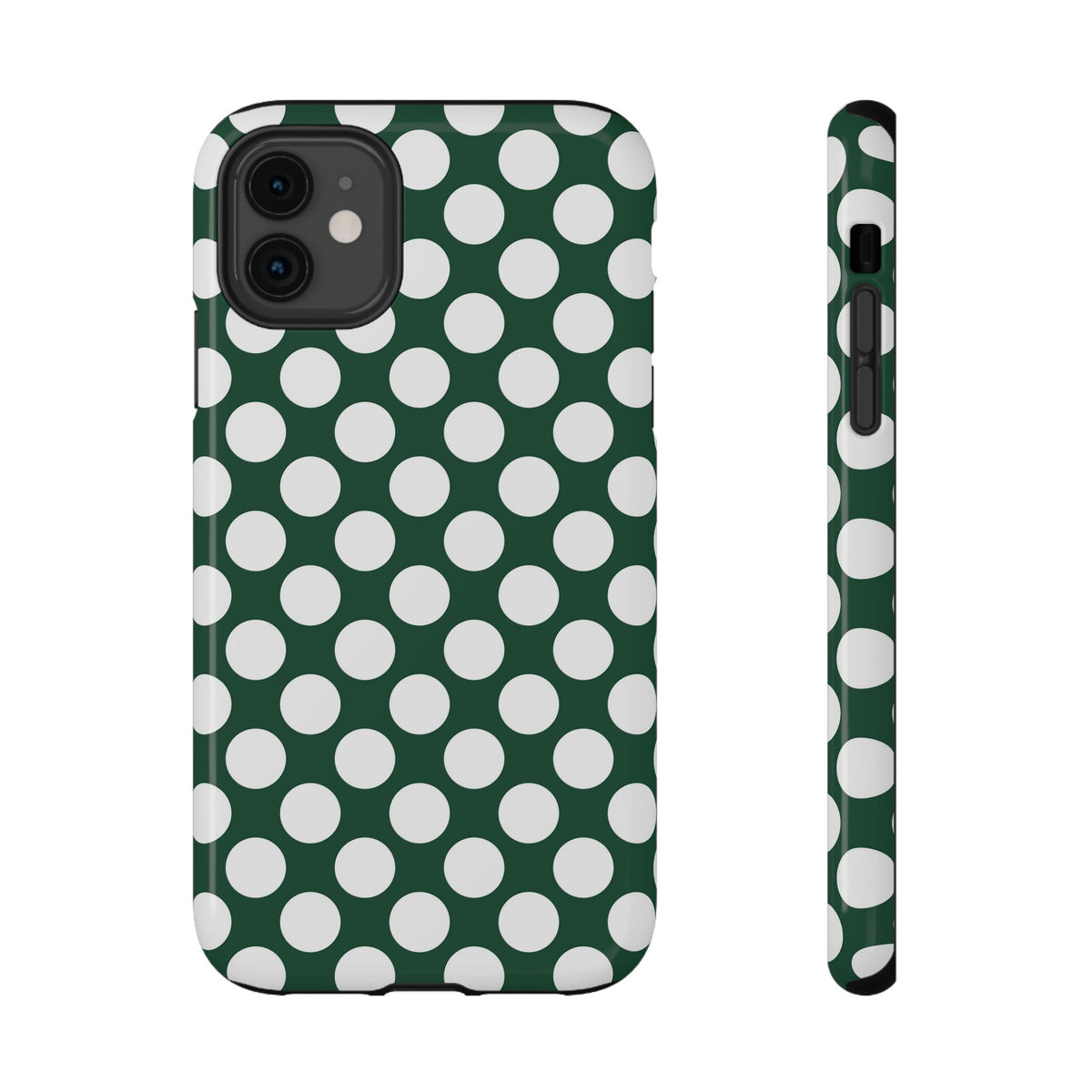 Emerald Polka Dot protective phone case for iPhone 11, glossy finish
