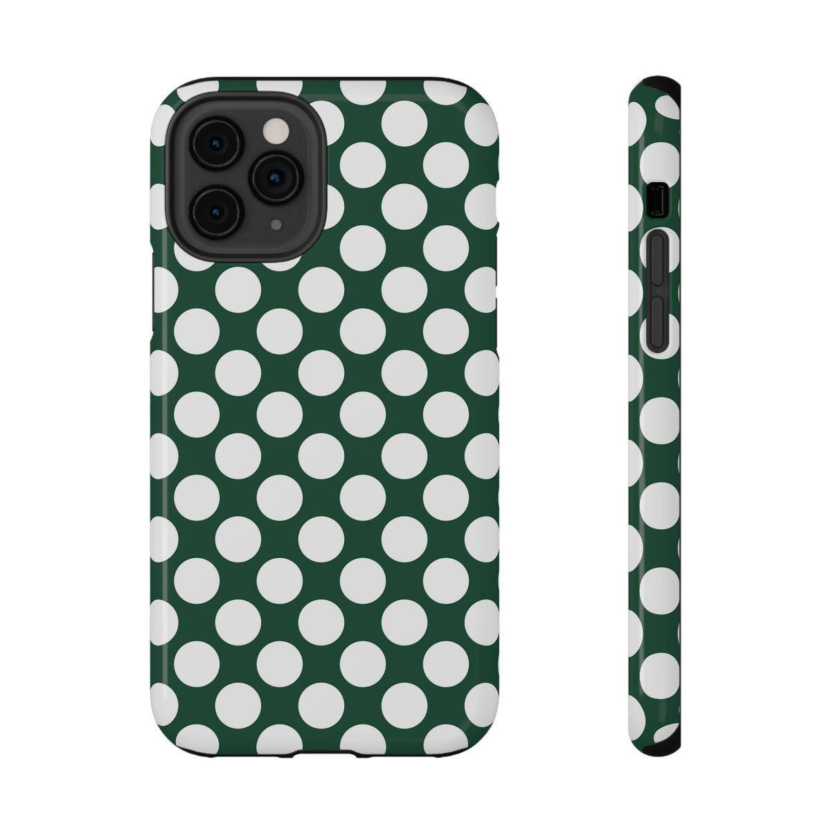 Emerald Polka Dot protective phone case for iPhone 11 Pro, glossy finish