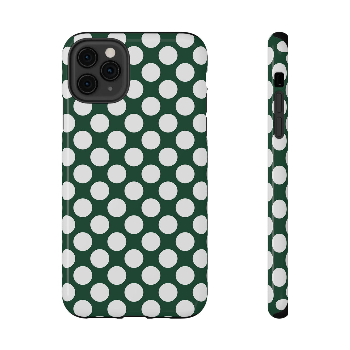 Emerald Polka Dot protective phone case for iPhone 11 Pro Max, glossy finish