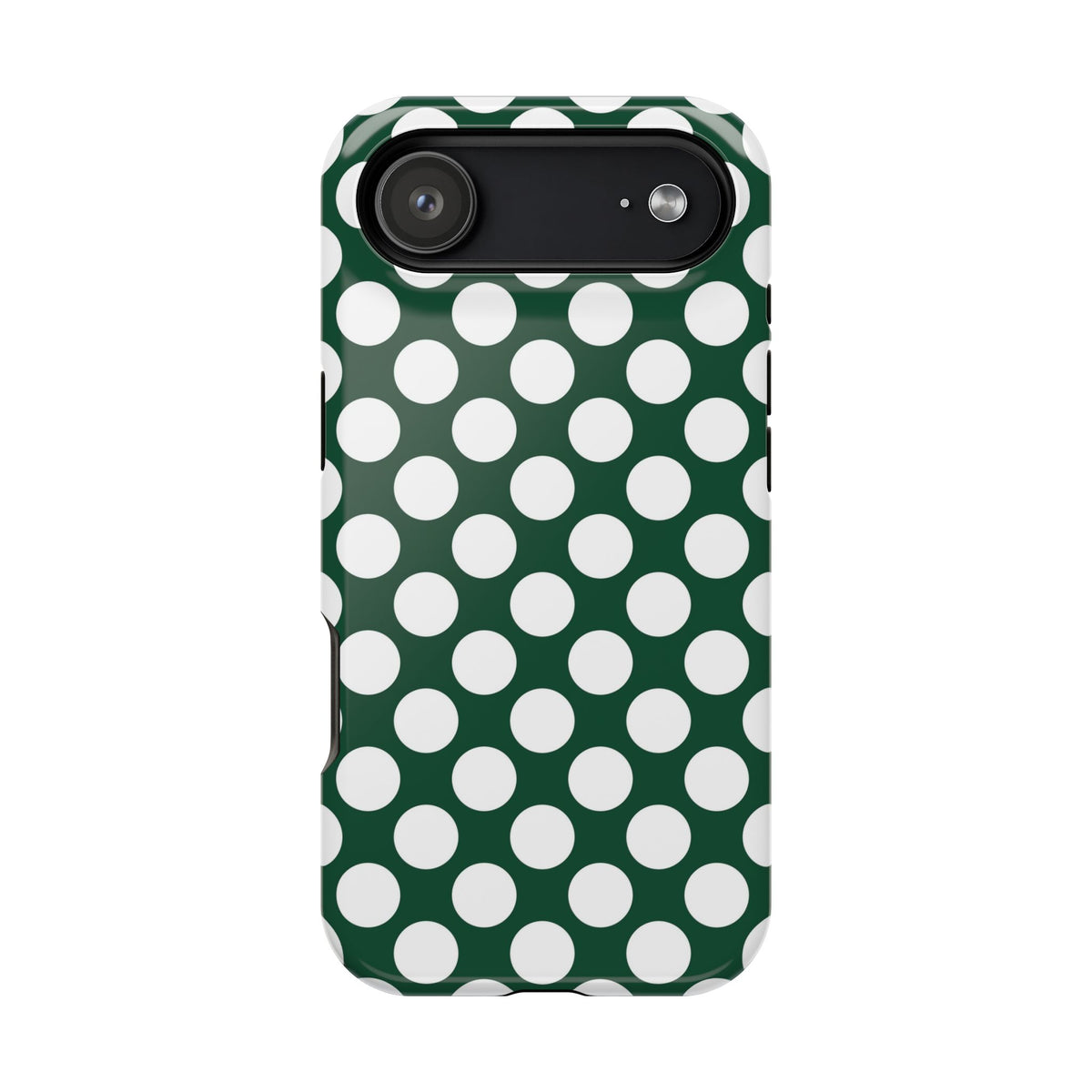 Emerald Polka Dot MagSafe case for iPhone 17 Air, glossy finish