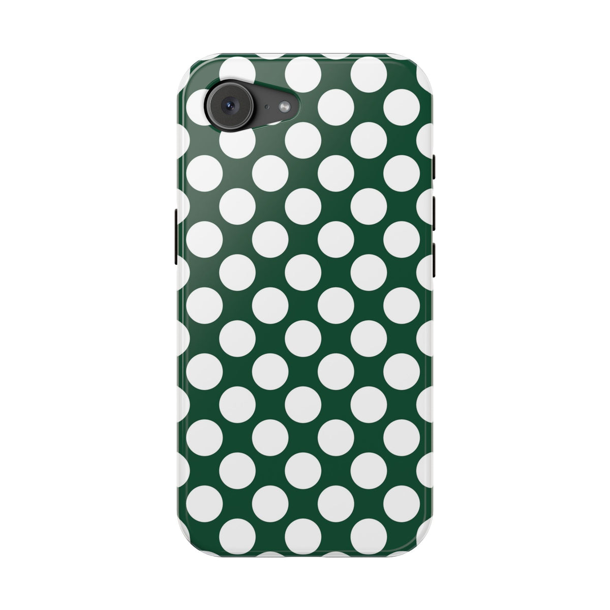 Emerald Polka Dot MagSafe case for iPhone 16e, matte finish