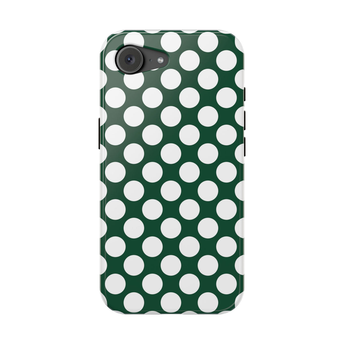 Emerald Polka Dot MagSafe case for iPhone 17e, glossy finish