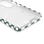 Emerald Polka Dot phone case with card holder, close-up of the inside